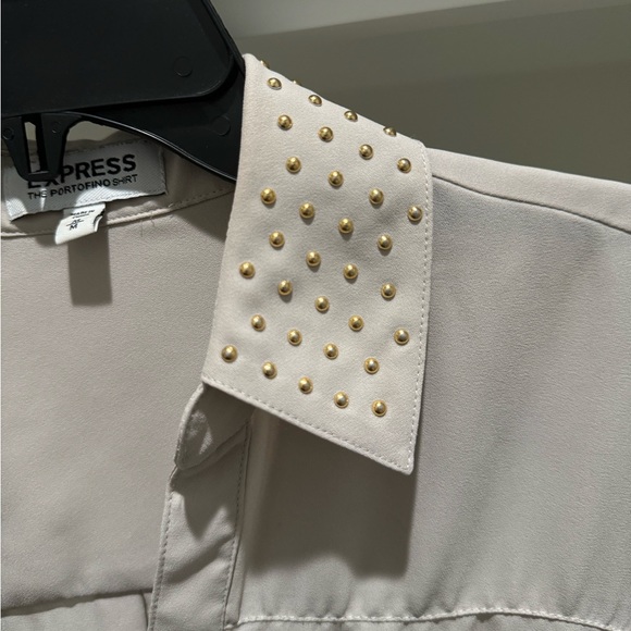 Express Portofino Blouse with Gold Studded Collar - Size M - Picture 4 of 4